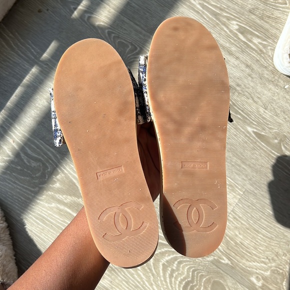 Plaid Blue Chanel Mules - Picture 5 of 7